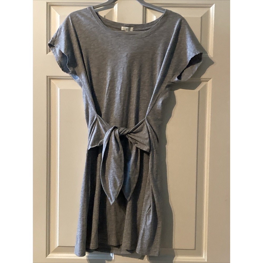 Joie Womens Short Sleeve Tie Belted Shirt Dress Gray Cotton Size‎ Small